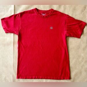 Vintage Champion Logo T-Shirt Mens Medium Red